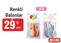 RENKLİ BALONLAR 8'Lİ fiyat ve kampanya bilgisi